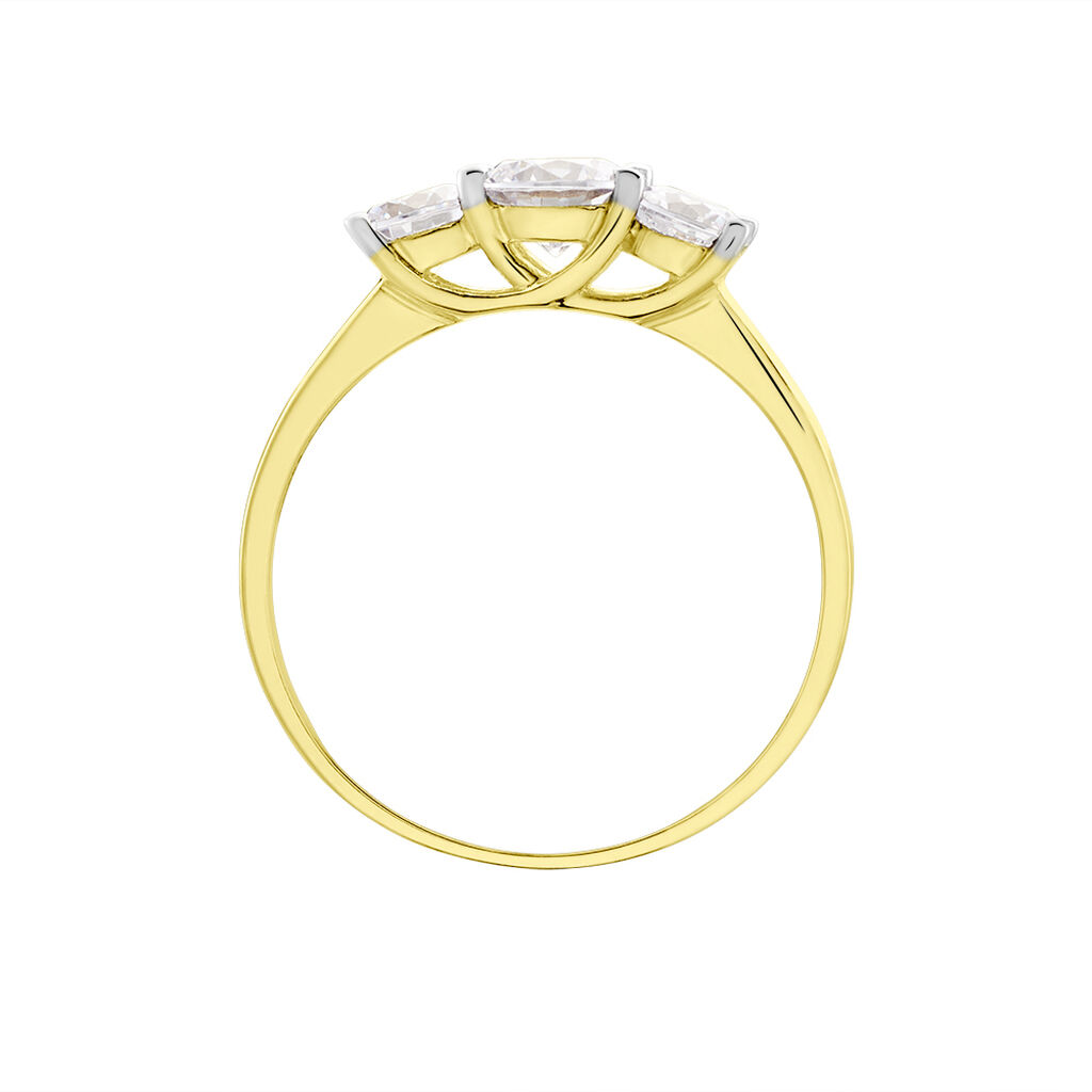 CAITLIN Damen Ring Gold 375 (9 Karat) Zirkonia Wei&szlig;