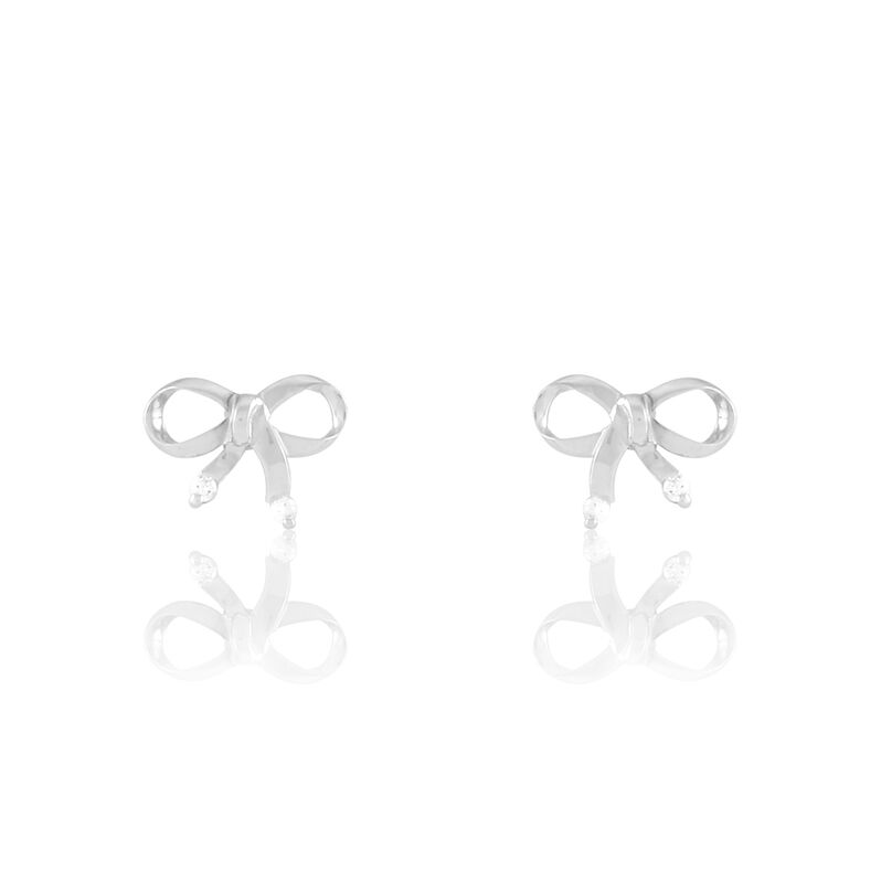 Boucles D'oreilles Puces Lyla-rose Or Blanc Oxyde De Zirconium - Spannringe Damen | OROVIVO