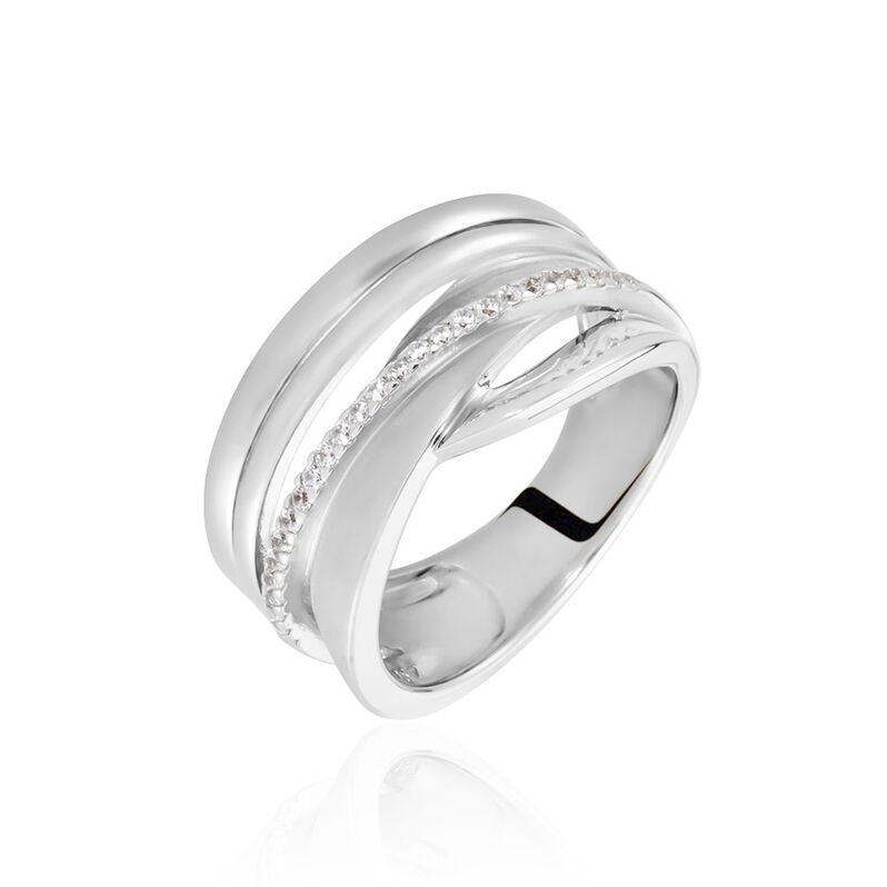 IRA Damen Ring Silber 925 Zirkonia Wei&szlig; B 12,25 mm - Ringe mit Stein Damen | OROVIVO