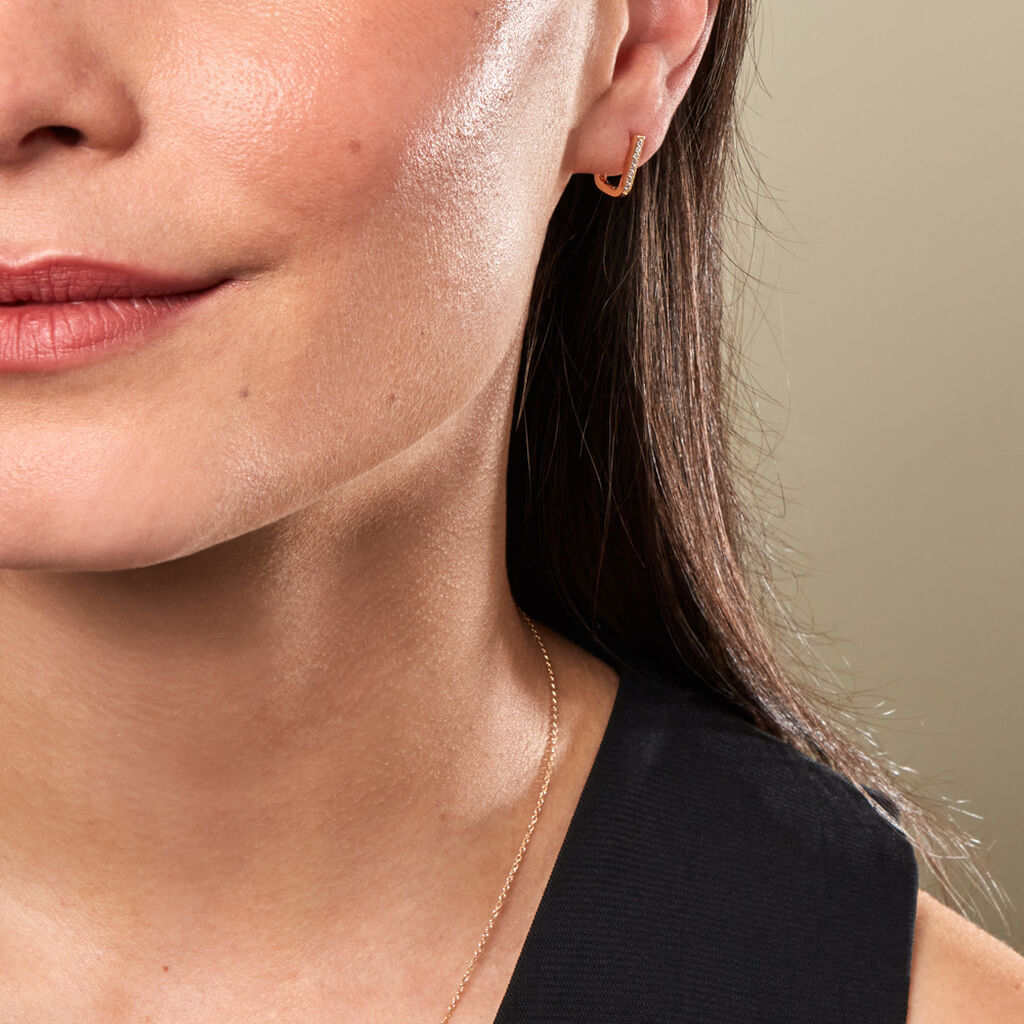 Damen Creolen Gold 375 Rund Weiß - Sommerschmuck Damen | OROVIVO