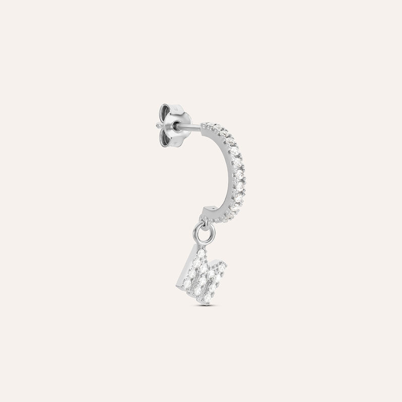 Mono Orecchino A Cerchio Silver Moments Argento Rodiato Cubic Zirconia - Spannringe Damen | OROVIVO