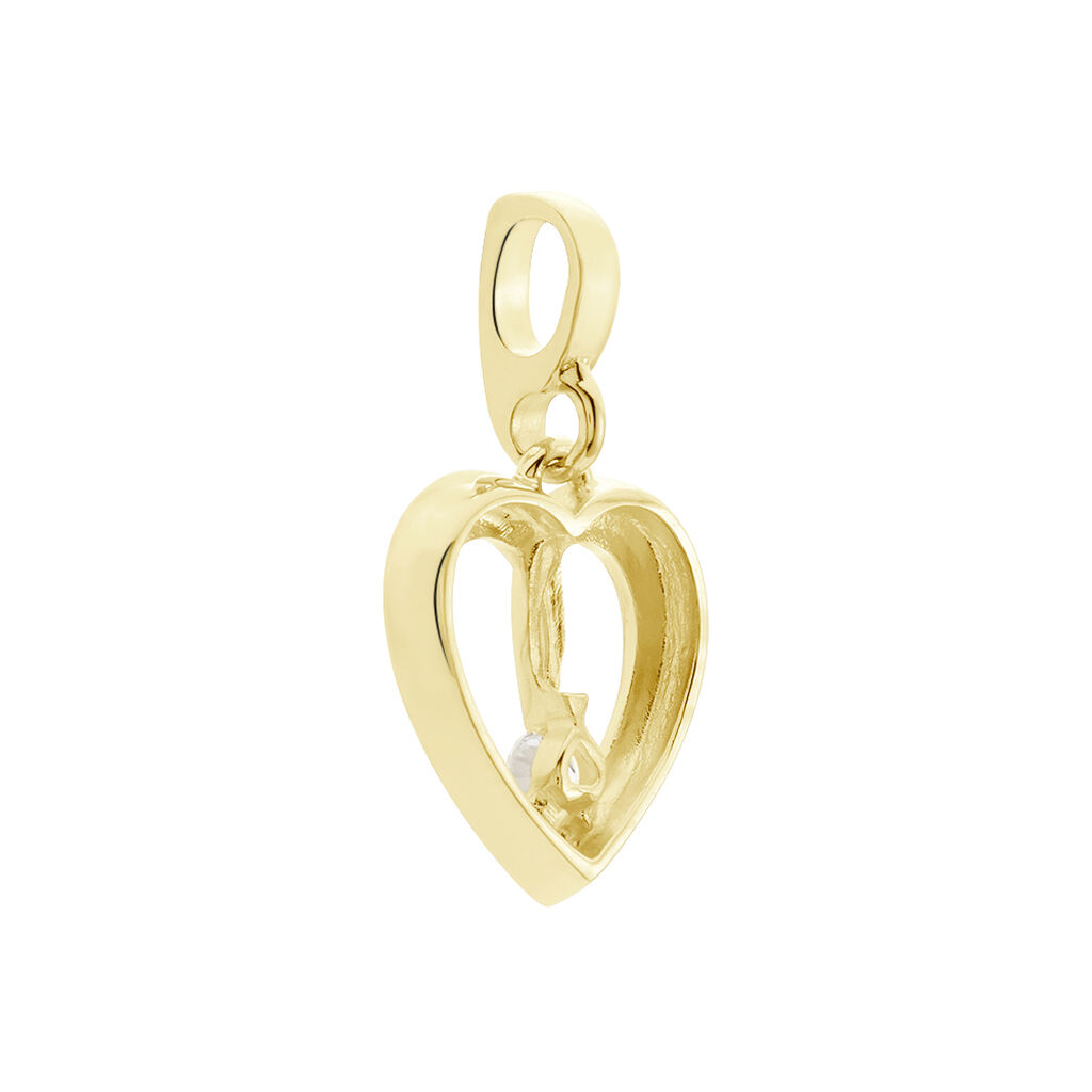 EUDOCIE HERZ 17 Damen Anh&auml;nger Gold Bicolor 333 (8 Karat) Zirkonia Wei&szlig; Herz