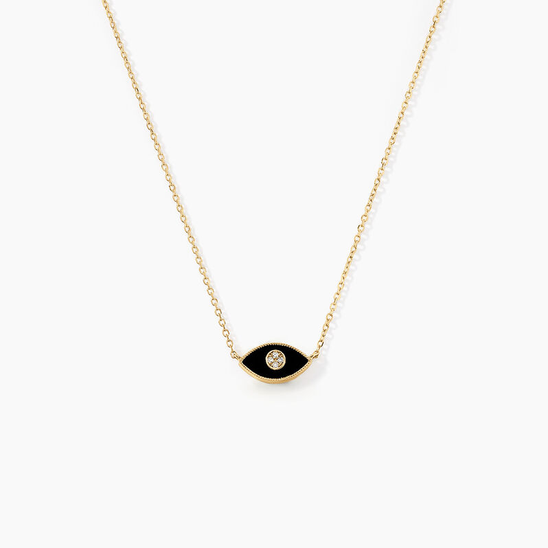 Collier Anubis Or Jaune Onyx Diamant - Spannringe Damen | OROVIVO
