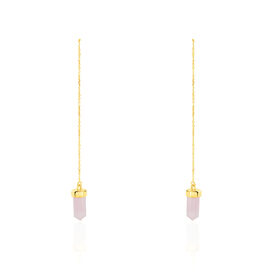 Damen Ohrhänger Lang Gold 375 Rosé Quarz - Ohrhänger Damen | OROVIVO