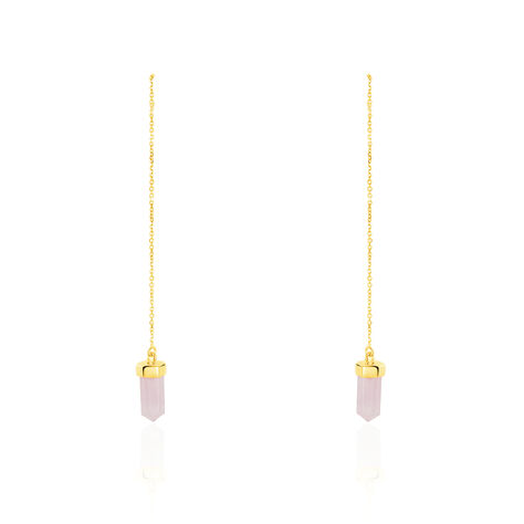 Damen Ohrhänger Lang Gold 375 Rosé Quarz - Ohrhänger Damen | OROVIVO