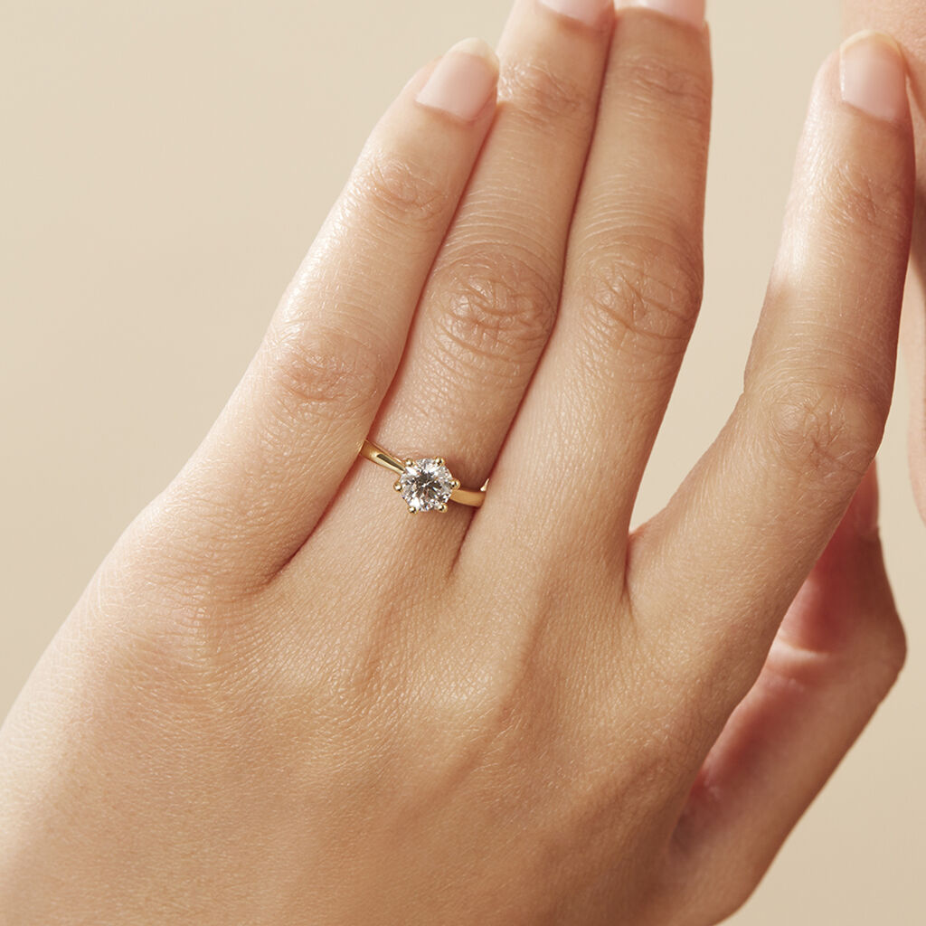 Damen Ring Gold 750 synthetischer Diamant 0,77ct Sonate  - Verlobungsringe Damen | OROVIVO