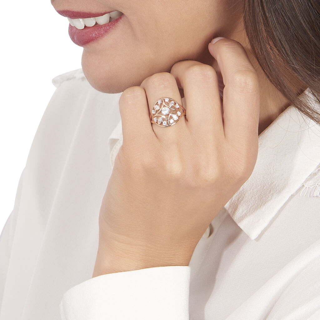 Bague Or Rose Weena Ajouree Oxydes - Spannringe Damen | OROVIVO