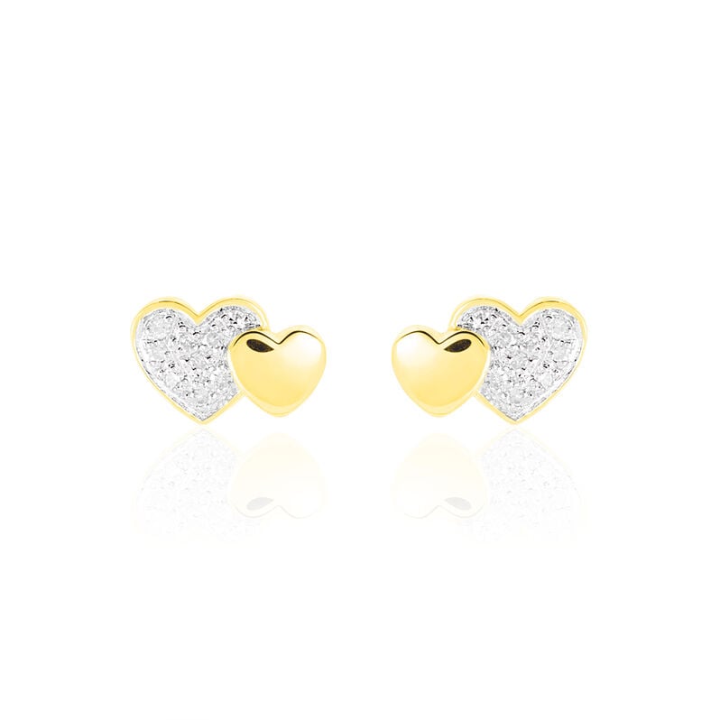Boucles D'oreilles Puces Yelena Or Jaune Diamant - Spannringe Damen | OROVIVO