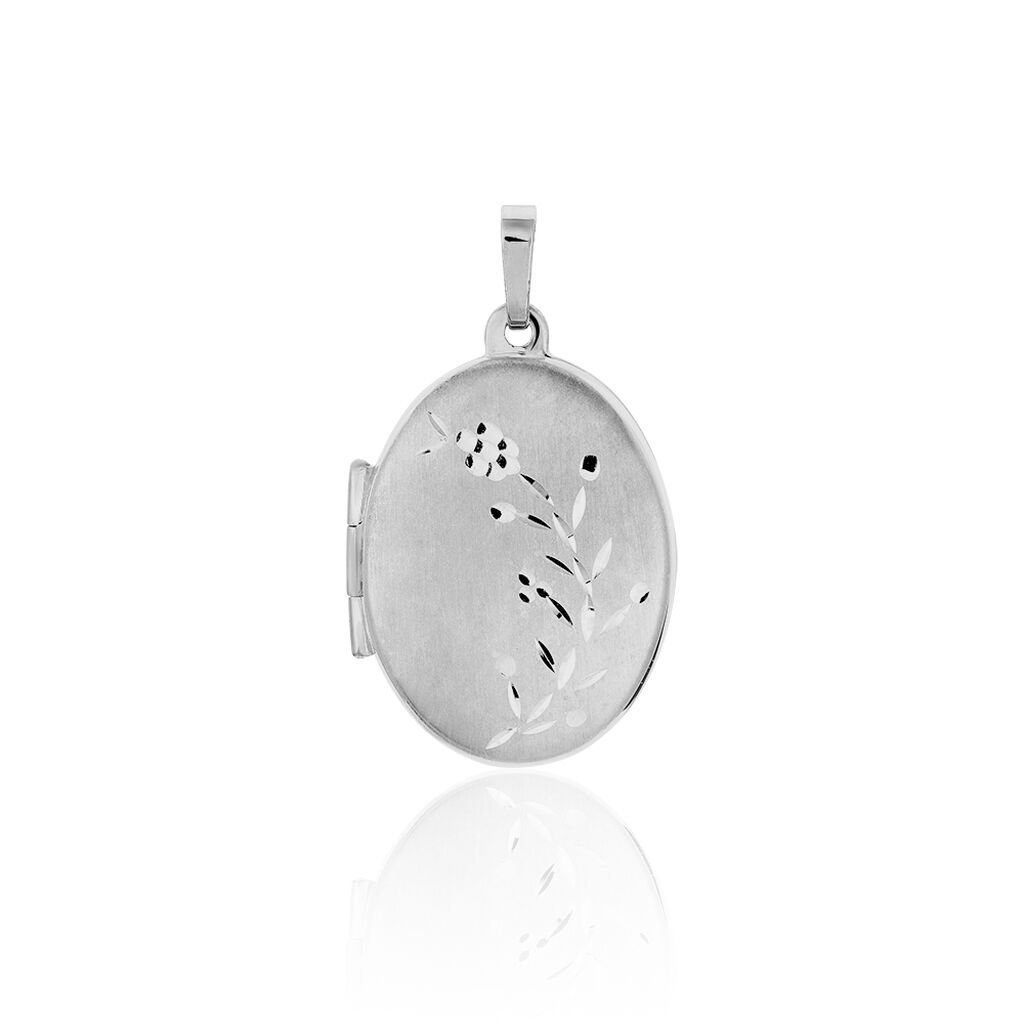 🦚 Anhänger Silber 925 Medaillon Blume, Anhänger ohne Stein