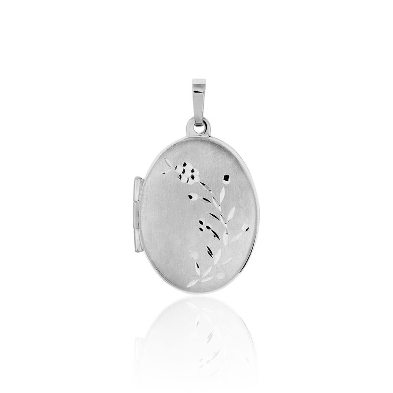 Anhänger Silber 925 Medaillon Blume - Anhänger mit Gravur Damen | OROVIVO