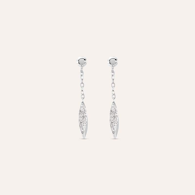 Orecchini Pendenti Crystal Gold Oro Bianco Cristallo - Spannringe Damen | OROVIVO