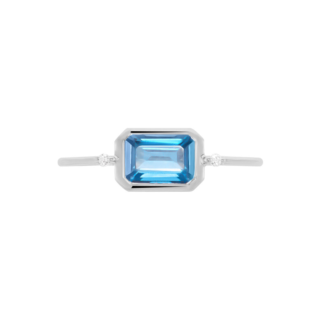 Bague Alwena Or Blanc Topaze Et Oxyde De Zirconium - Spannringe Damen | OROVIVO