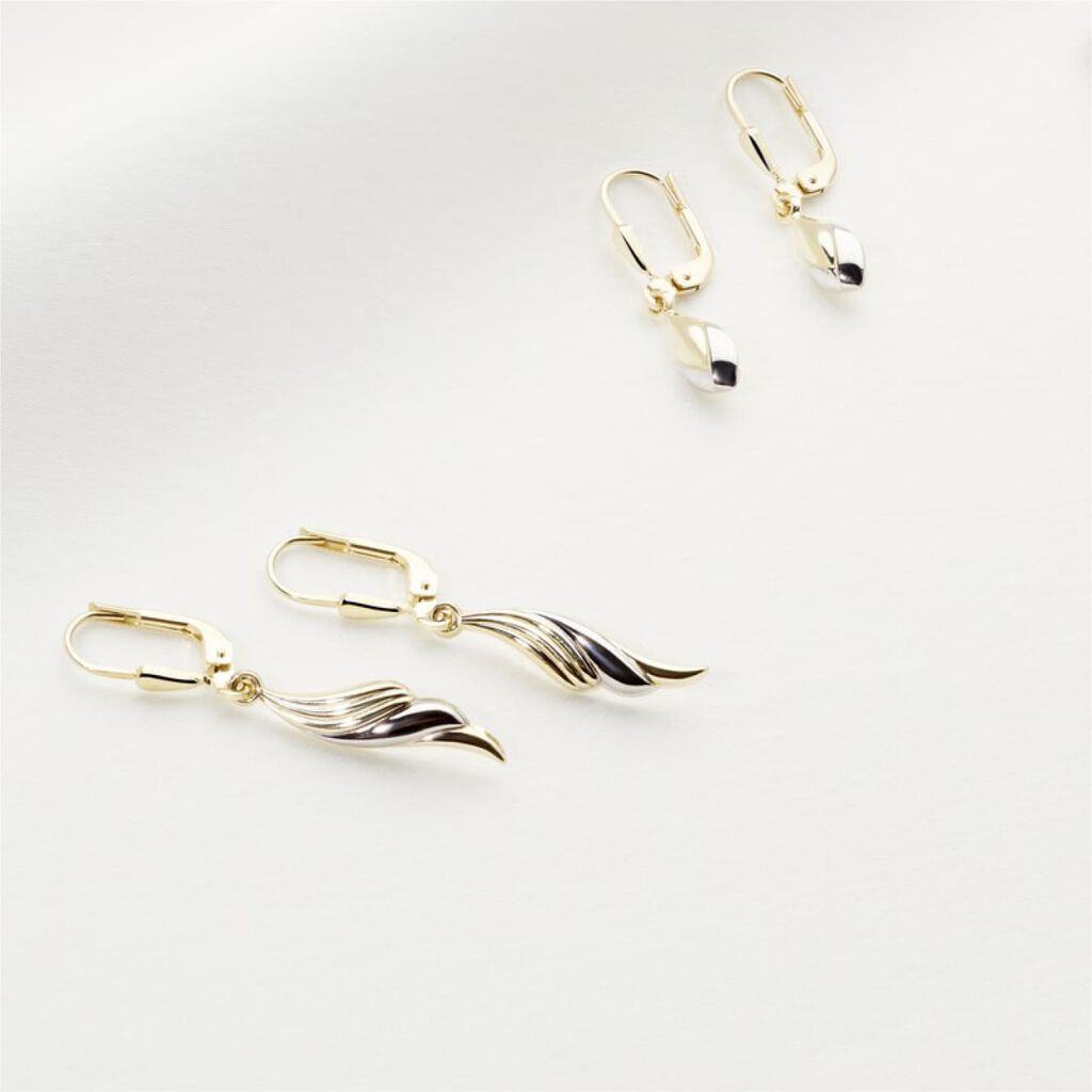 Damen Ohrhänger Lang Gold 333 Bicolor - Ohrhänger Damen | OROVIVO