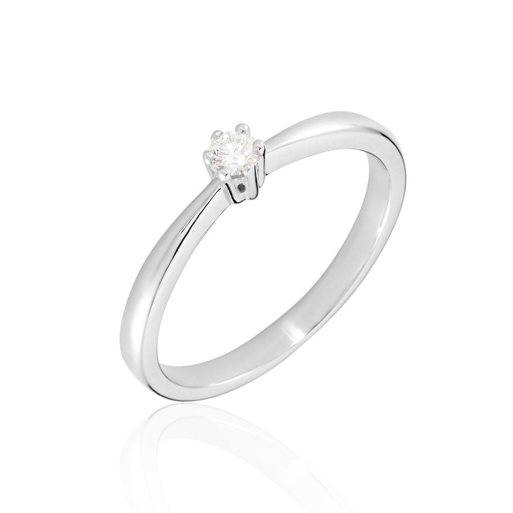 🦚 Damen Ring Weißgold 375 Diamant 0,08ct Rome , Ring mit Stein