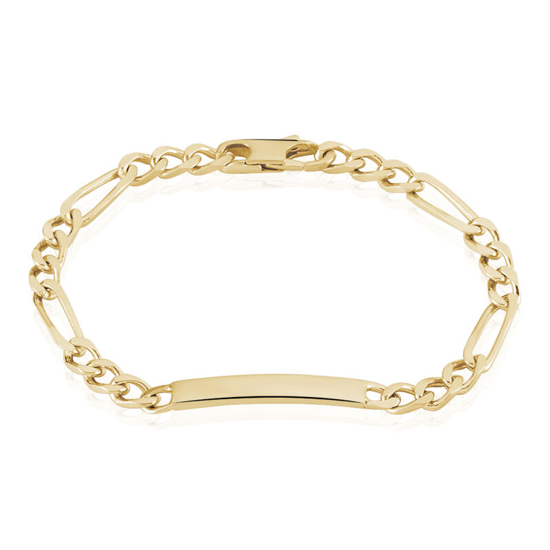 Bracelet Identité Clency Maille Alternée 1/3 Plaque Or Jaune - Spannringe Damen | OROVIVO