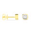 JALA Damen Ohrstecker Gold Bicolor Gold/Silber 375 (9 Karat) Diamant Weiß 0,08 ct Viereck