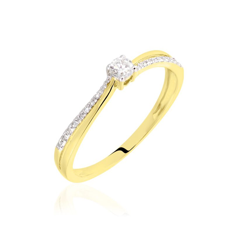 Bague Solitaire Finesse Or Jaune Diamant Diamants - Spannringe Damen | OROVIVO
