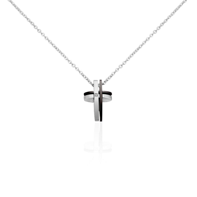 Collier Ruya Acier Bicolore Oxyde De Zirconium - Spannringe Herren | OROVIVO