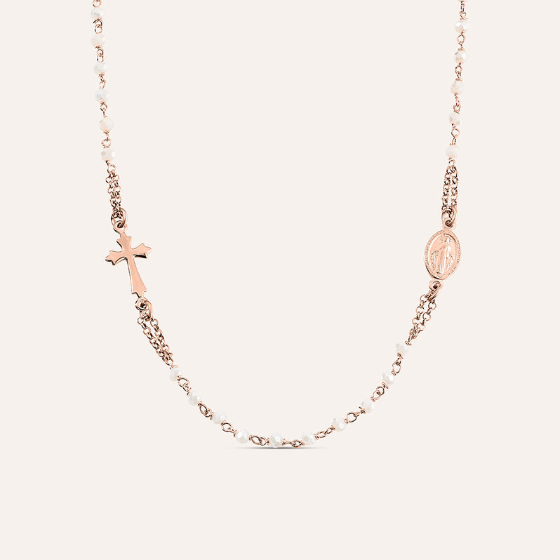 Collana Rosario Silver Soul Argento Rosa Cristallo - Spannringe Damen | OROVIVO