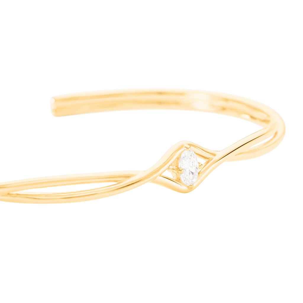 REMI Damen Armreif / Armspange Vergoldet Zirkonia Wei&szlig; Tropfen