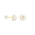 KESA PERLE BUTTON Damen Ohrstecker Gold 375 (9 Karat) Zuchtperle Perlmutt Halbkugel