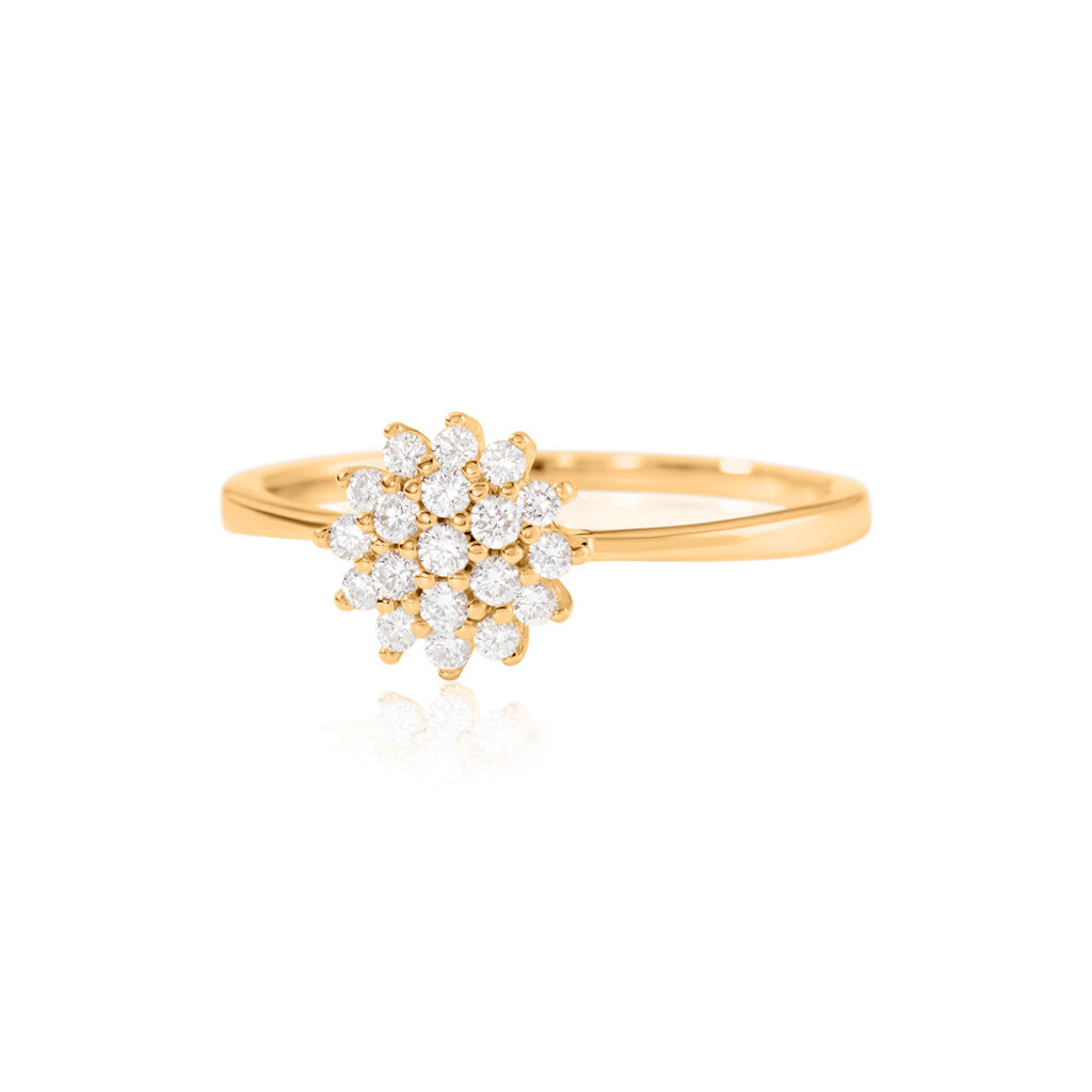 GEORGIANA Damen Ring Gold 585 (14 Karat) Diamant Weiß 0,02 ct B 1,7 mm - Ringe mit Stein Damen | OROVIVO
