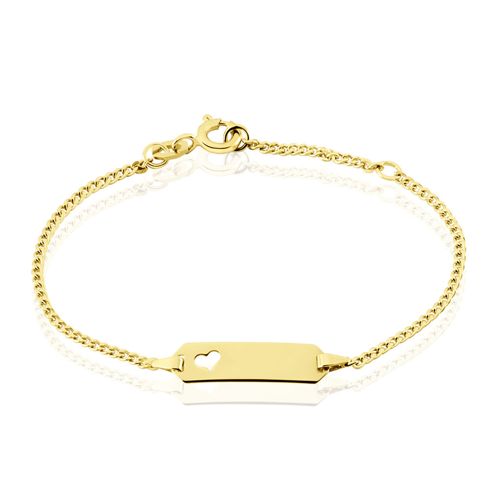 🦚 Kinder Id Armband Gold 375 Herz, ID Armband ohne Stein