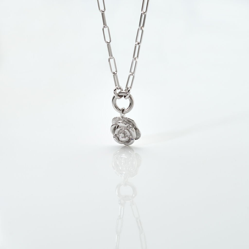 ROSALIA Damen Collier Silber 925 Rosette