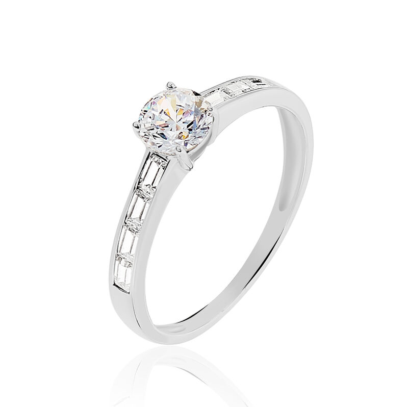Bague Solitaire Babeth Or Blanc Oxyde De Zirconium - Spannringe Damen | OROVIVO