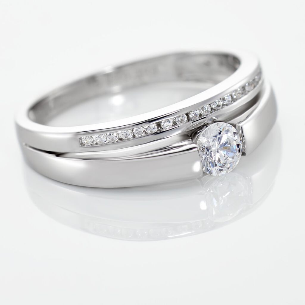 Damen Ring Silber 925 Zirkonia Breite 4mm Elleana - Verlobungsringe Damen | OROVIVO