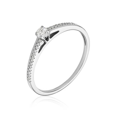 Damenring Weißgold 375 Diamanten 0,15ct Alexandra - Verlobungsringe Damen | OROVIVO