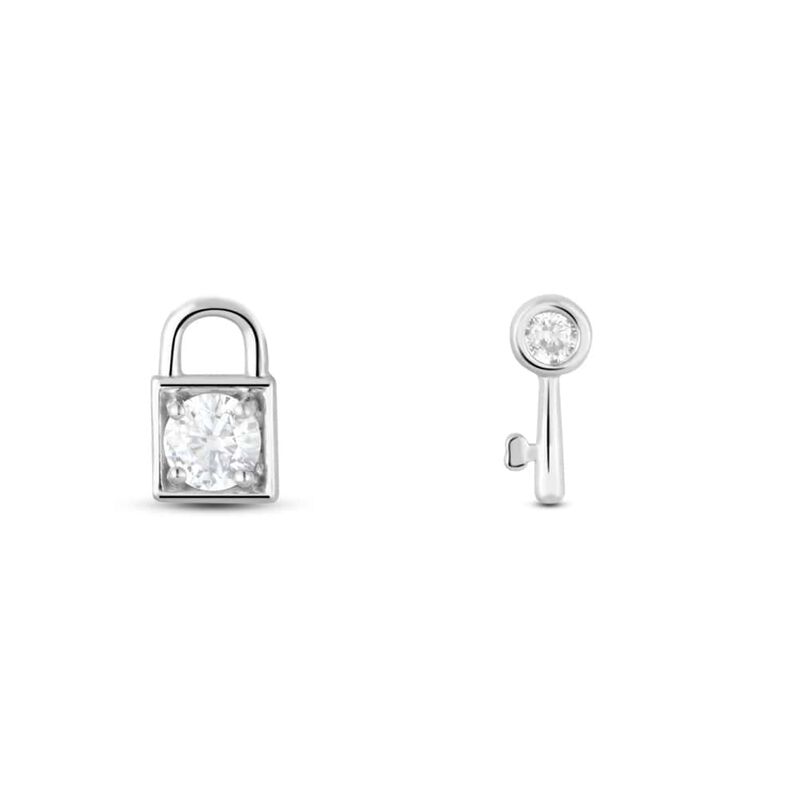 Orecchini Spaiati Bon Ton Oro Bianco Cubic Zirconia - Spannringe Damen | OROVIVO