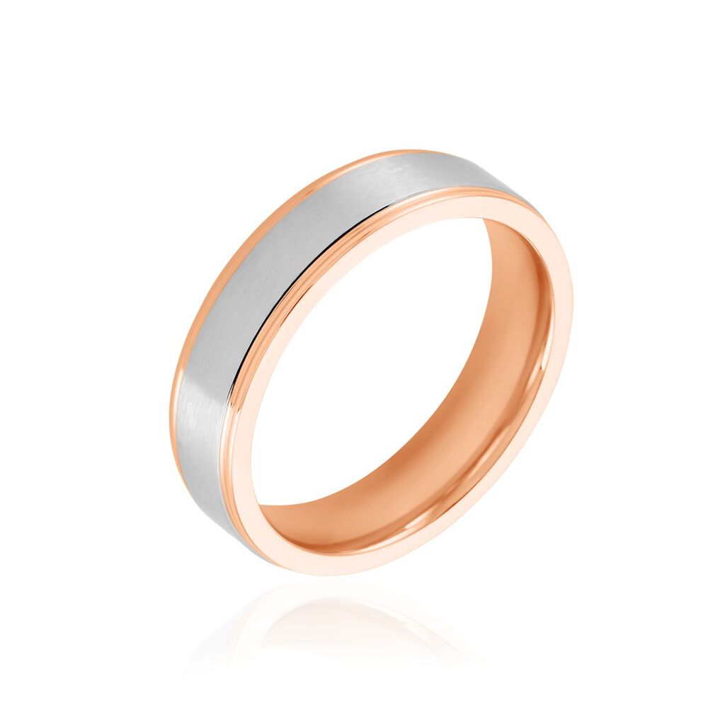 🦚 Damen Ring Titan Bicolor Silber/Roségold Ohne Stein Norah 5,00mm , Ring ohne Stein