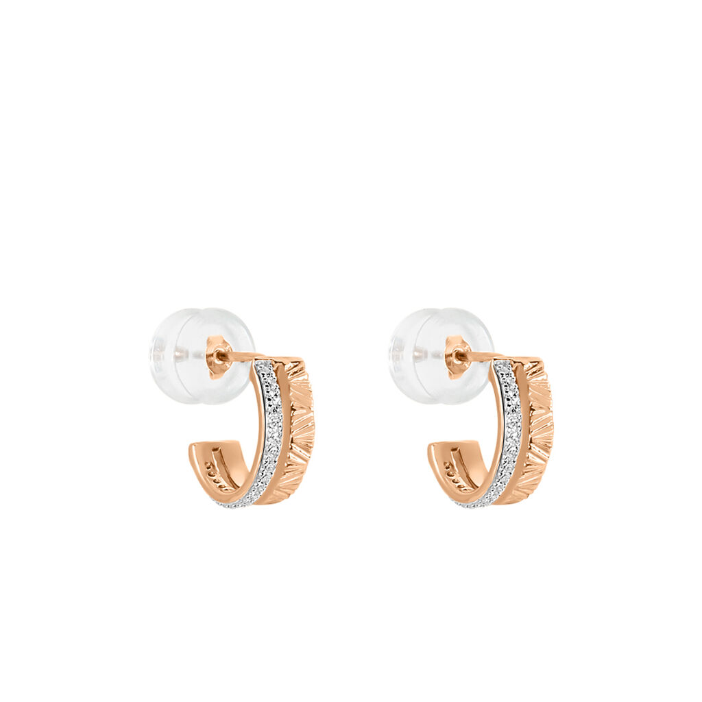 Boucles D'oreilles Or Rose Belindalan Puces Diamant - Spannringe Damen | OROVIVO