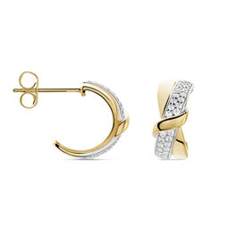 Damen Steckcreolen Gold 35 Bicolor Zirkonia Brenda - Creolen Damen | OROVIVO