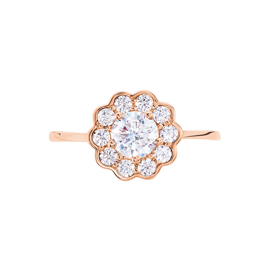 Bague Or Rose Emyla Fleur Oxydes - Spannringe Damen | OROVIVO