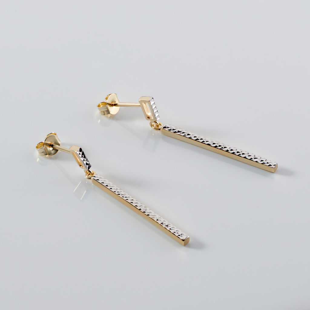 TRANG Damen Ohrringe Lang Gold 375 (9 Karat) B 2 mm