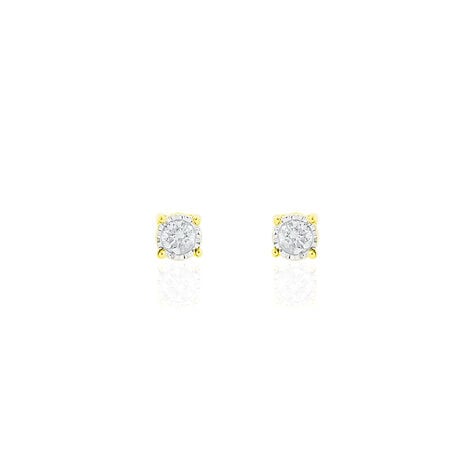 Damen Ohrstecker Gold 375 Diamant 0,08ct Illusion Pastille  - Ohrstecker Damen | OROVIVO