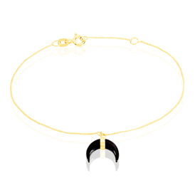 Damenarmband Gold 375 Schwarzer Onyx Halb Mond  - Armbänder Damen | OROVIVO