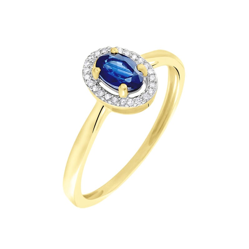 Anello Charlotte Oro Giallo Zaffiro Diamante - Spannringe Damen | OROVIVO