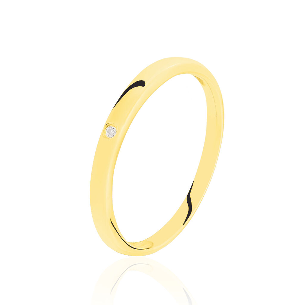Graz Damen Ring Gold 375 (9 Karat) Diamant Wei&szlig; 0,01 ct B 1,8 mm