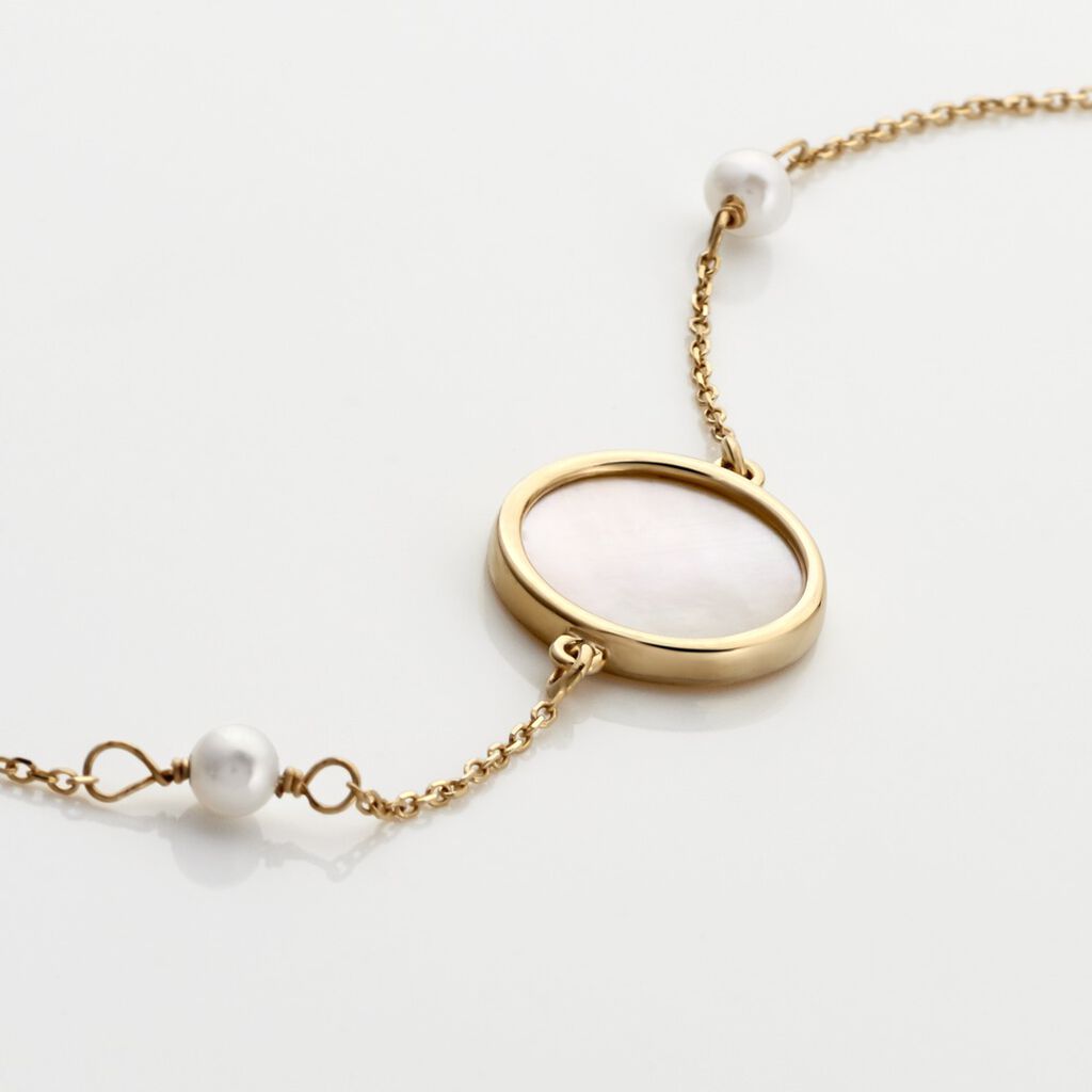 Damenarmband Gold 375 Perlmutt  - Armbänder mit Anhänger Damen | OROVIVO