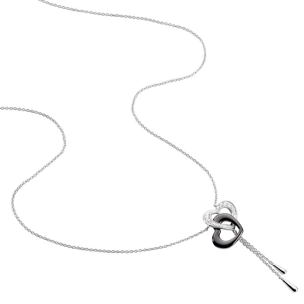 Collier Majda Argent Blanc Céramique Et Oxyde De Zirconium - Spannringe Damen | OROVIVO