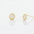 PASTILLE Damen Ohrstecker Gold 375 (9 Karat) Zirkonia Wei&szlig; Kreis