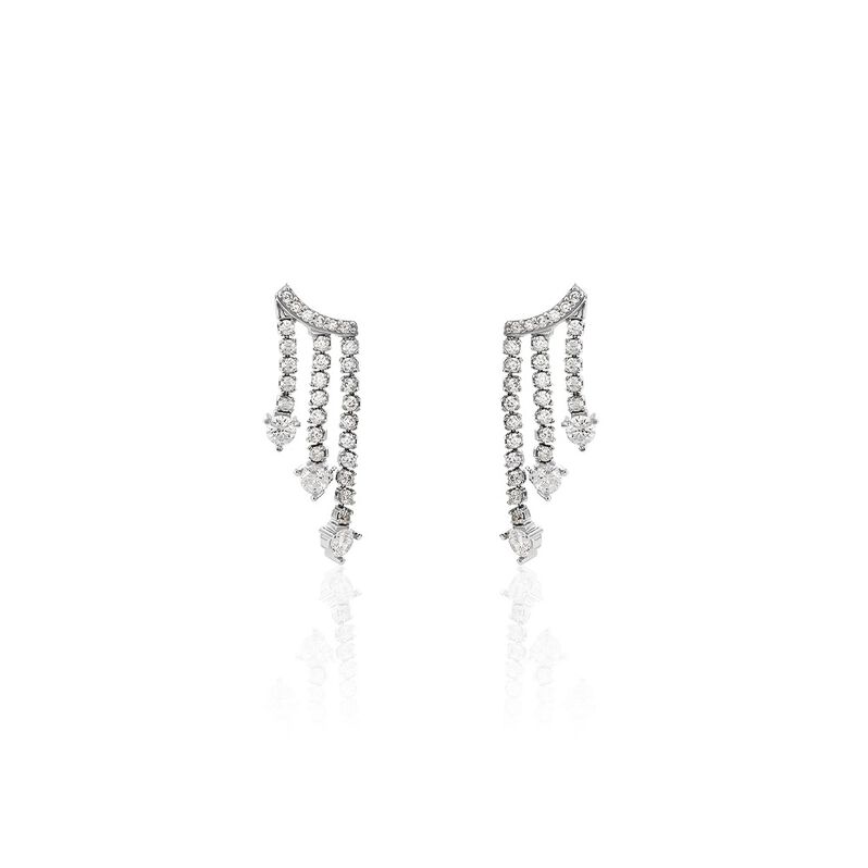 Boucles D'oreilles Pendantes Isalis Argent Weiss Oxyde De Zirconium - Spannringe Damen | OROVIVO