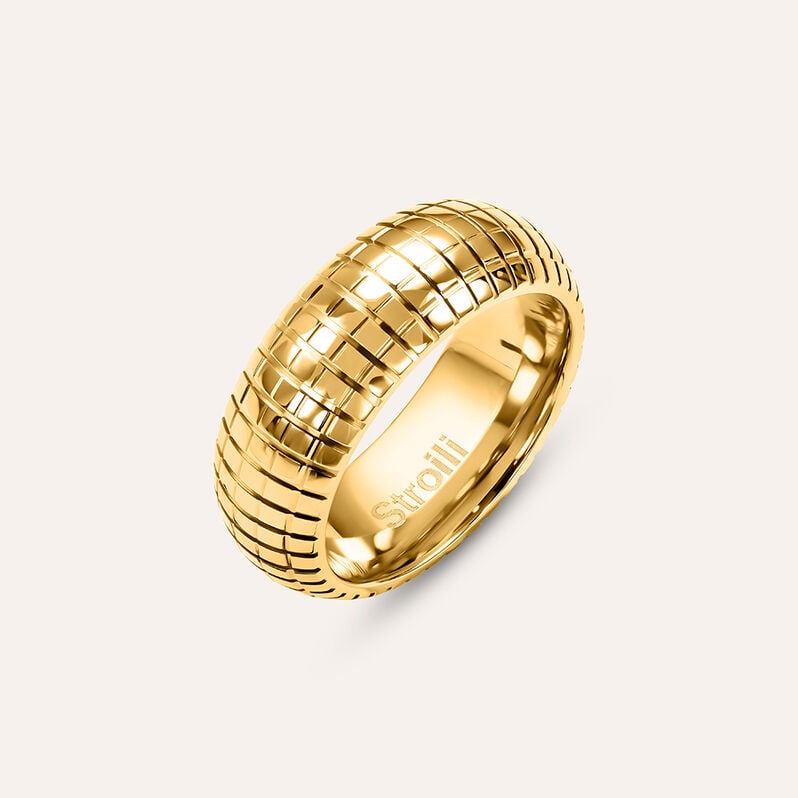 Anello Fascia Radiance Acciaio Dorato - Spannringe Damen | OROVIVO