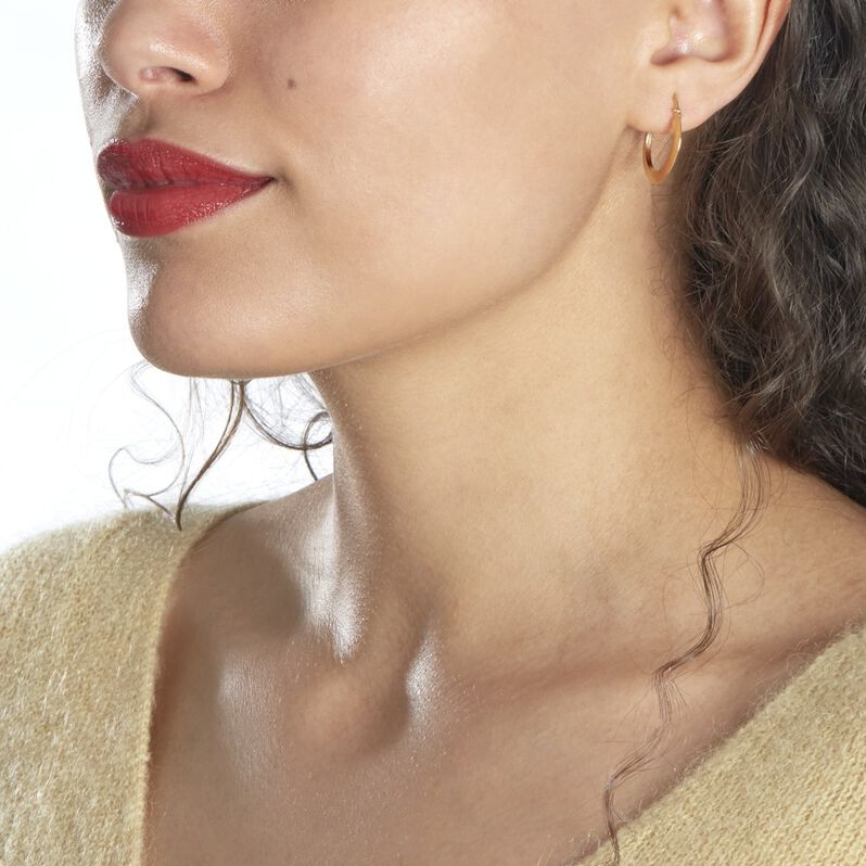 Creoles Or Jaune Ronde Triangle Lisse - Spannringe Damen | OROVIVO