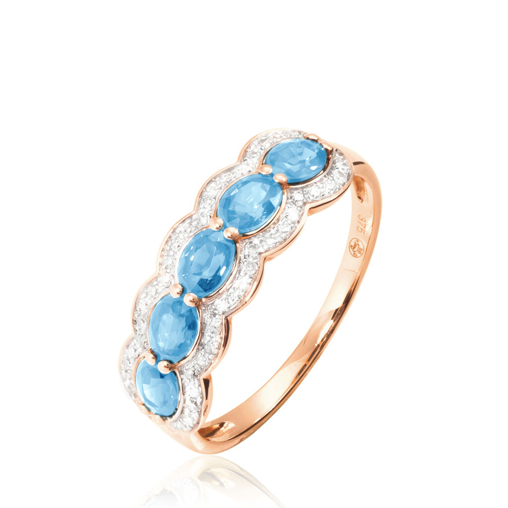 Bague Margaux Or Rose Topaze Et Diamant - Spannringe Damen | OROVIVO