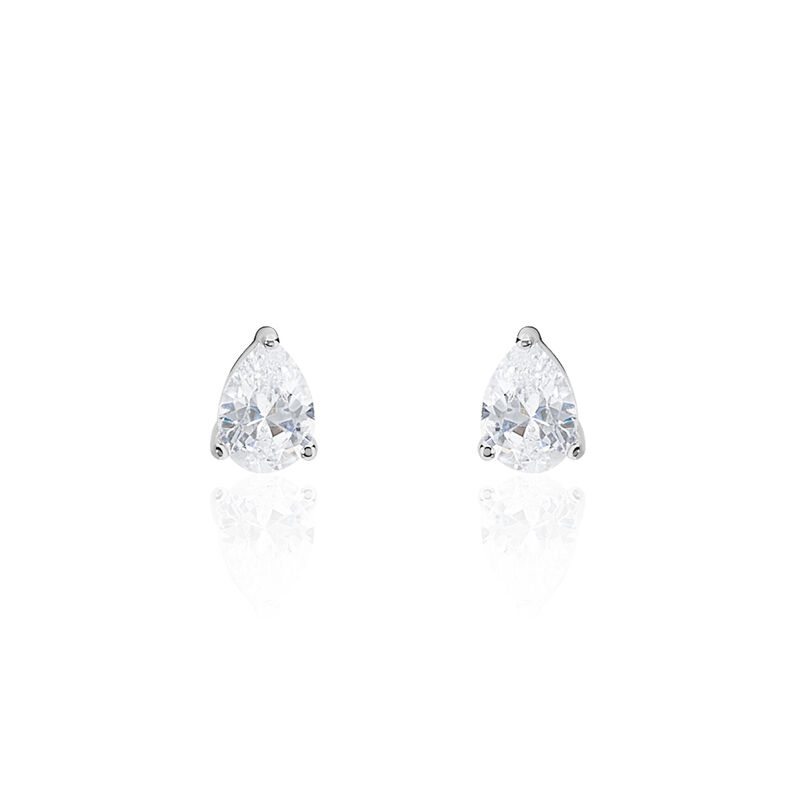 Damen Ohrstecker Silber 925 Zirkonia Tropfen 6mm - Ohrstecker Damen | OROVIVO