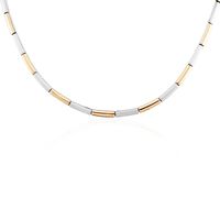 Damen Collier Titan Bicolor Silber/Roségold Ohne Stein Rechteckig Ember 4,00mm 